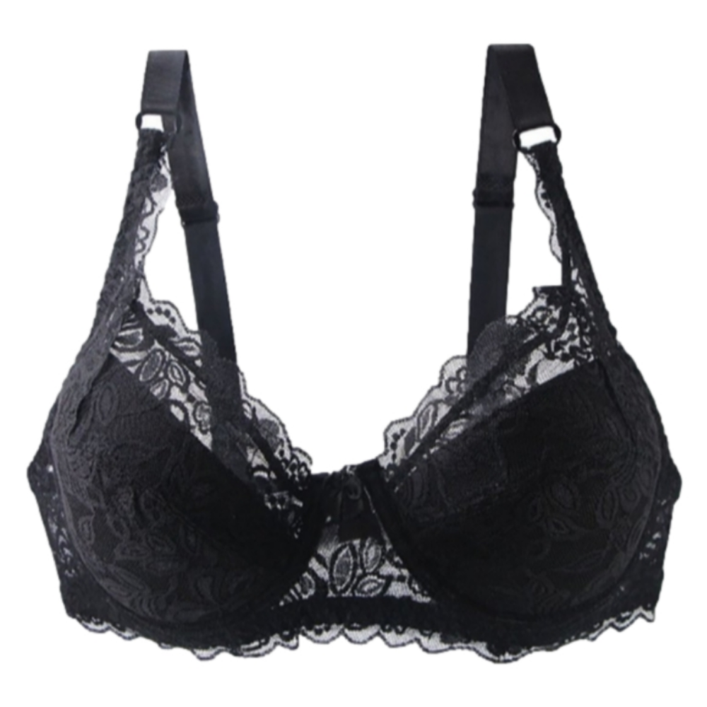 Classic Black Lace Push-up Bra, Small